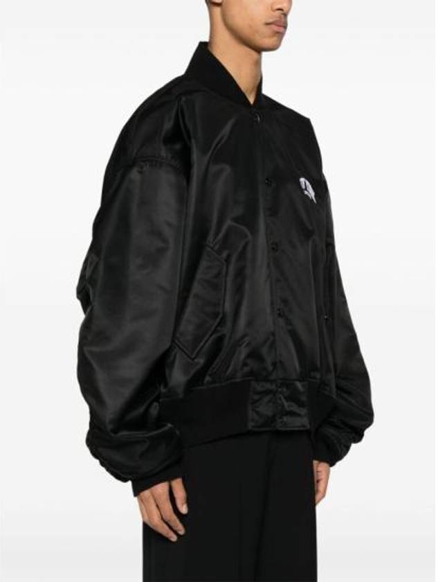 Luxury Balenciaga Trending 2025 New York Embroidery Bomber Jacket Black