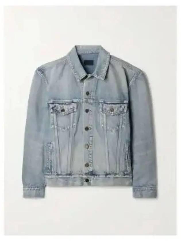 Luxury Saint Laurent Trending 2025 Oversized Fit Denim Jacket Sky Blue