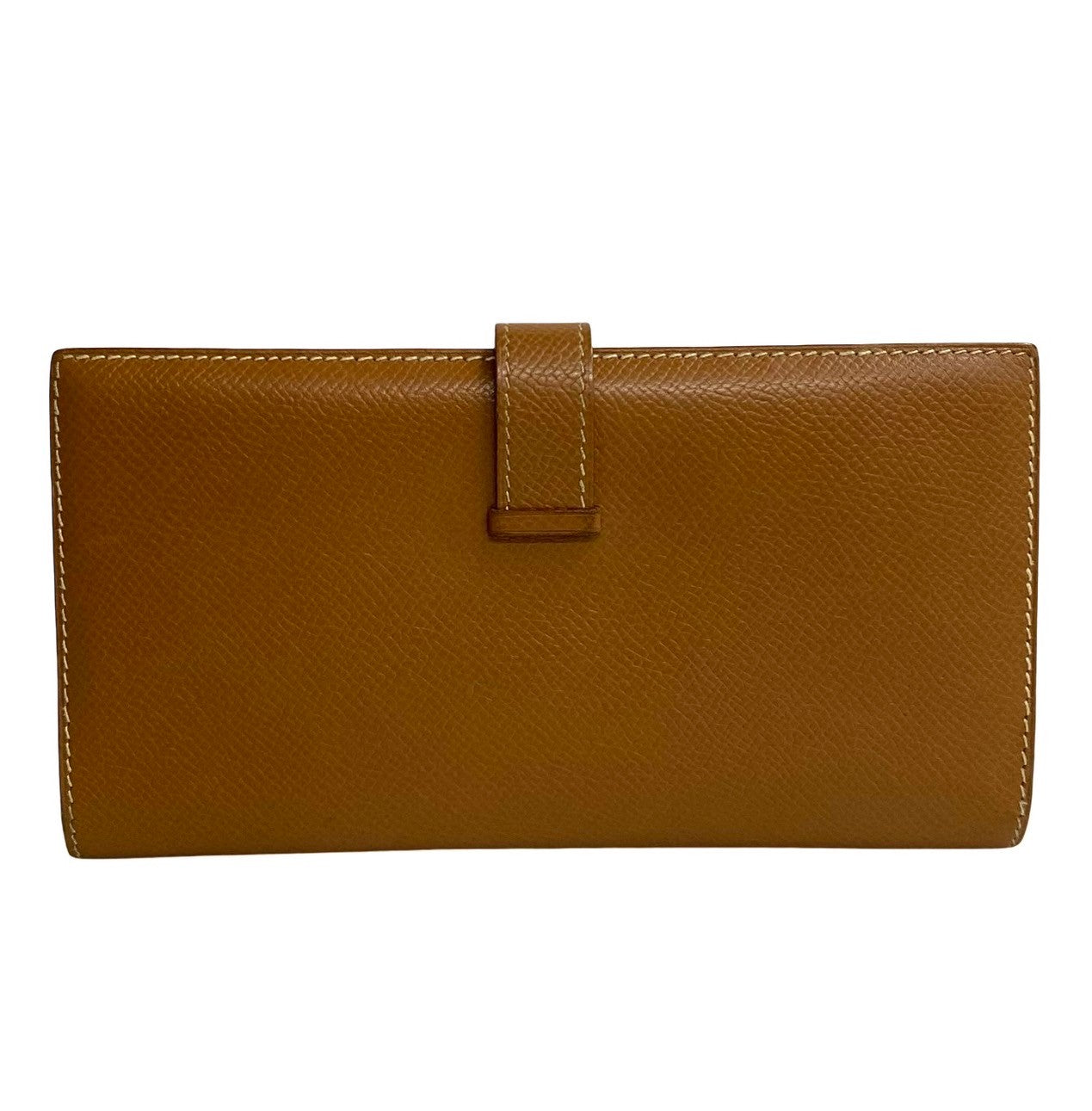 HERMES Long Wallet Purse Epsom Brown Bean Women