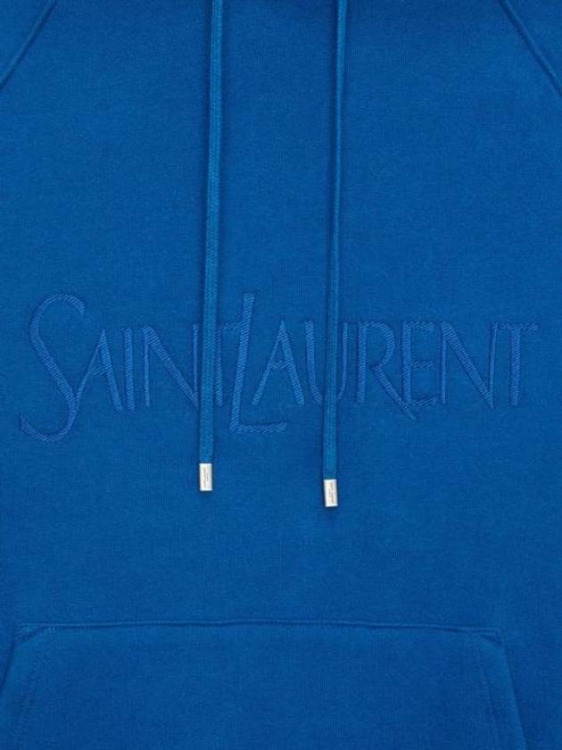 Luxury Saint Laurent Trending 2025 Embroidered Logo Hoodie Blue