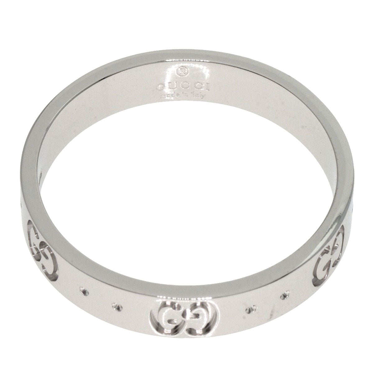 GUCCI Ring K18WG Silver GG Icon #19