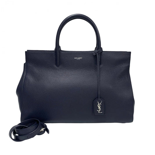 SAINT LAURENT PARIS Shoulder Bag leather Navy Cava Rive Gauche Women