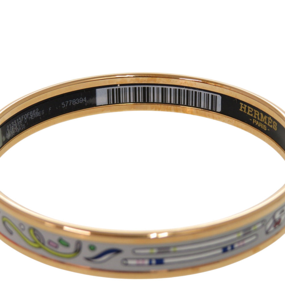 HERMES Bangle metal gray Epic Hermes enamel PM Women