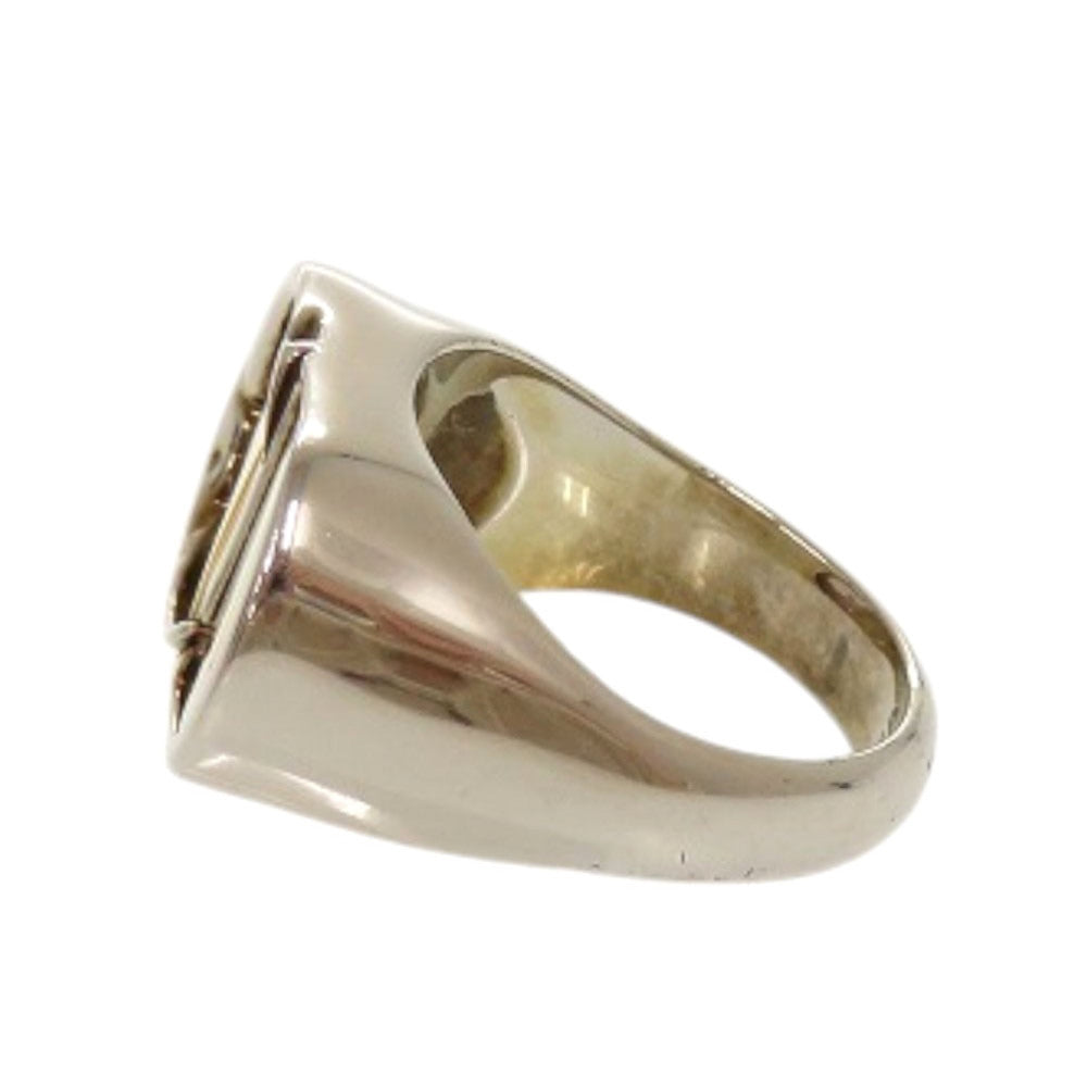 Christian Dior Ring metal Silver CD logo mens S