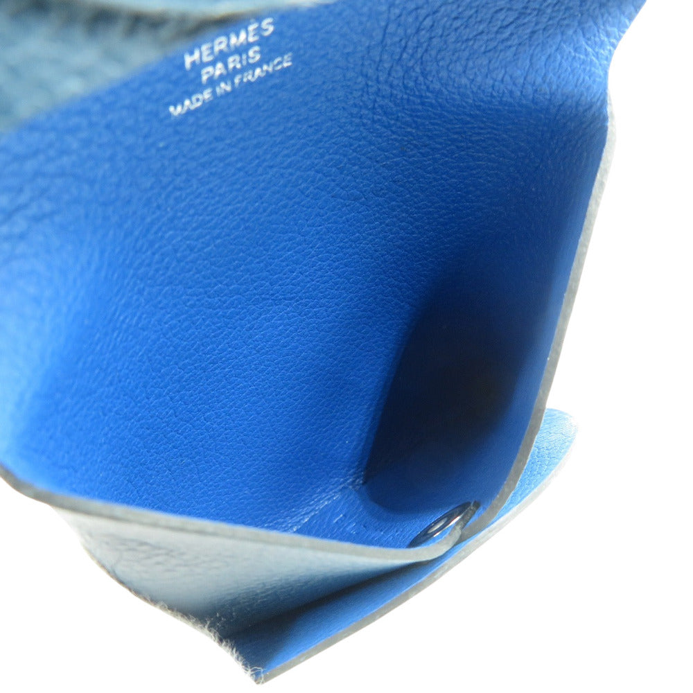 HERMES Coin case Shave Blue drus Bastia Verso unisex(Unisex)