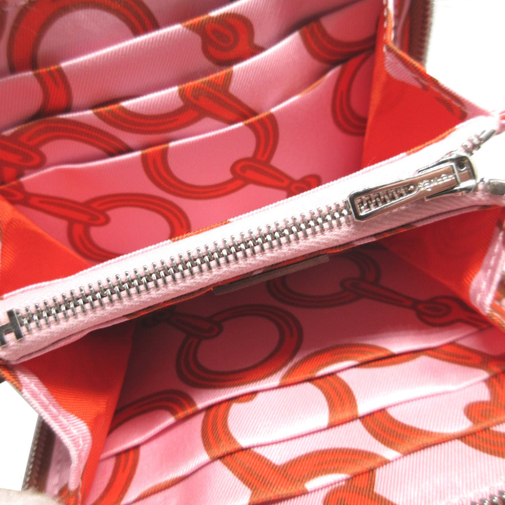 HERMES Coin case Evercolor, Silk gold Azap silk in compact unisex(Unisex)