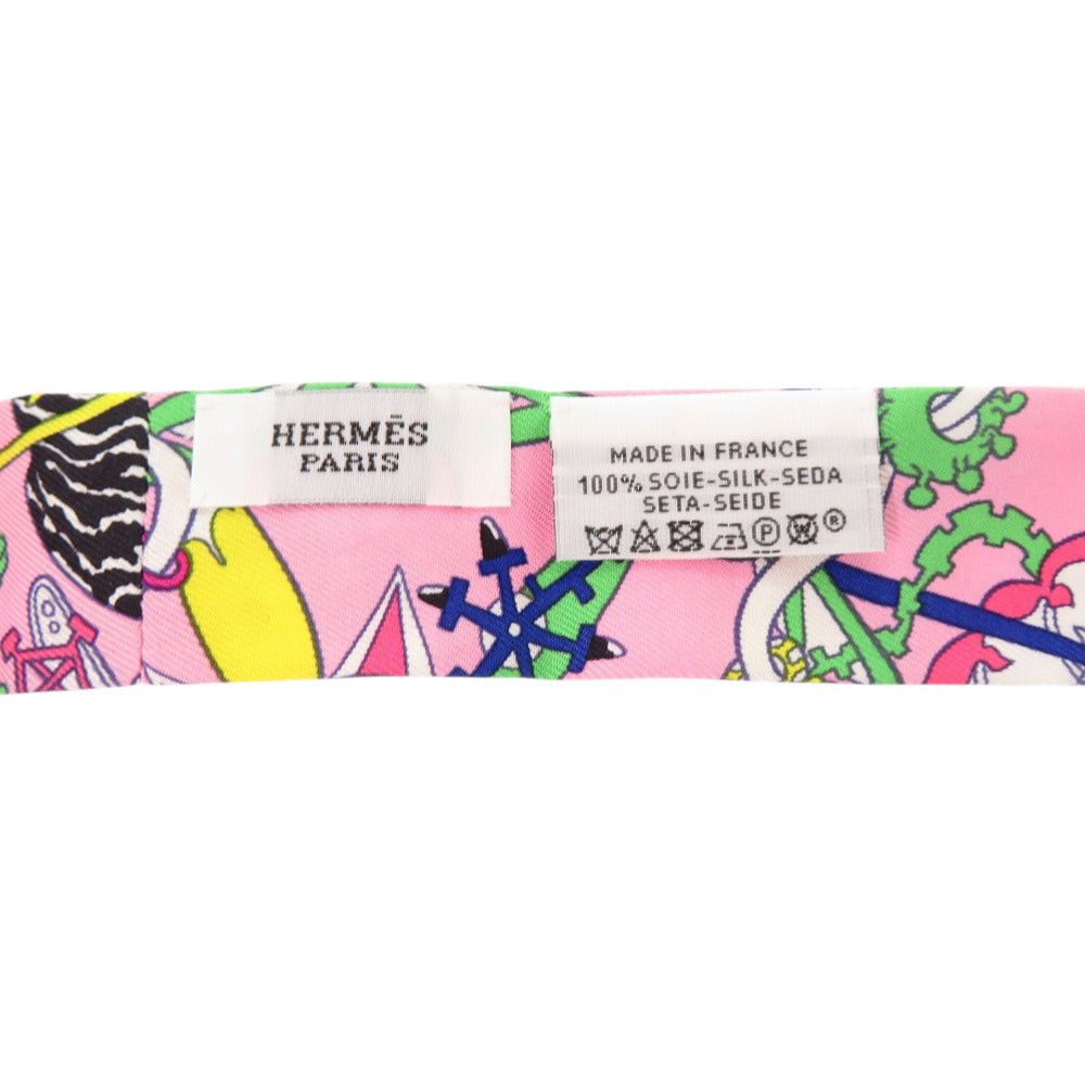 HERMES scarf silk pink Twilly