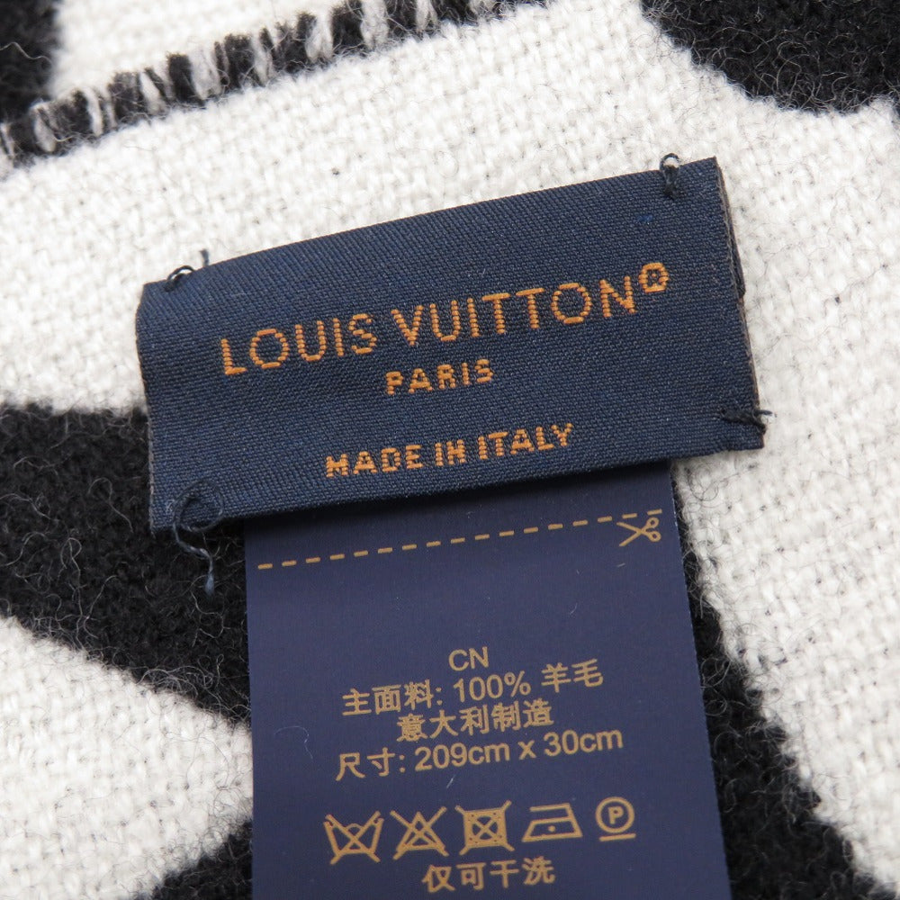 LOUIS VUITTON Scarf M79212 wool black Flight Mode LV Medallion Women