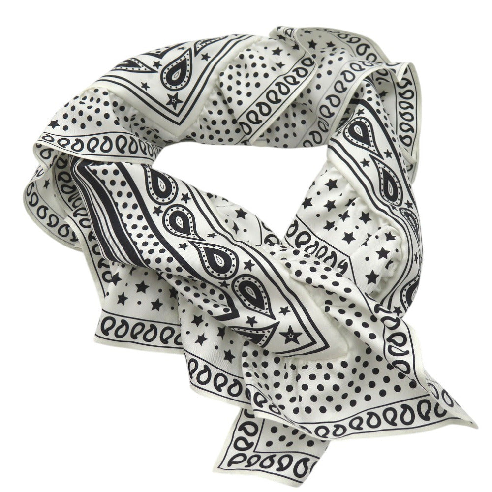 HERMES scarf silk BLANK Dots Frill Carre70 Brides de Gala Women