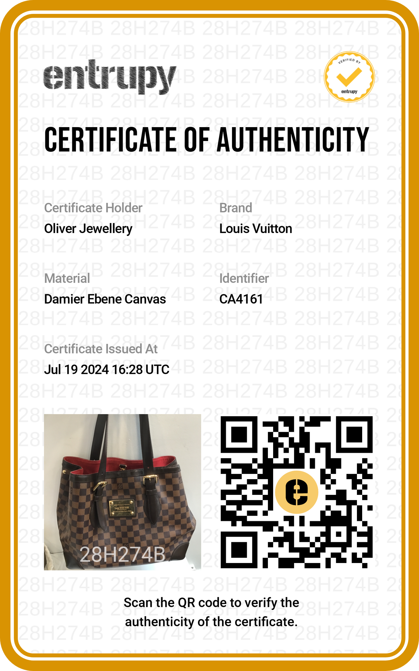 Louis Vuitton Damier Ebene Hampstead MM