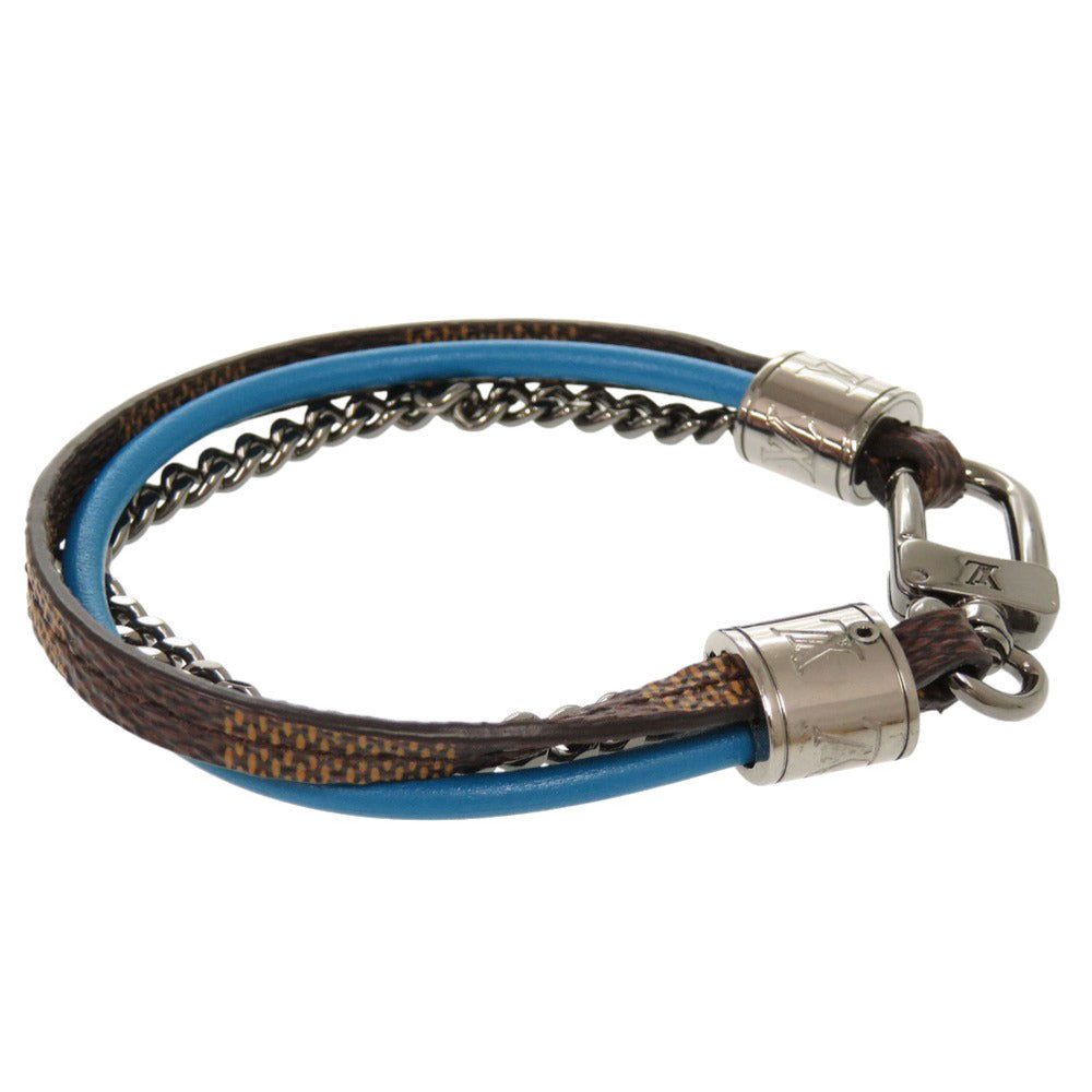 LOUIS VUITTON bracelet Damier canvas, leather Brown Damier Brasserie LV Treble mens