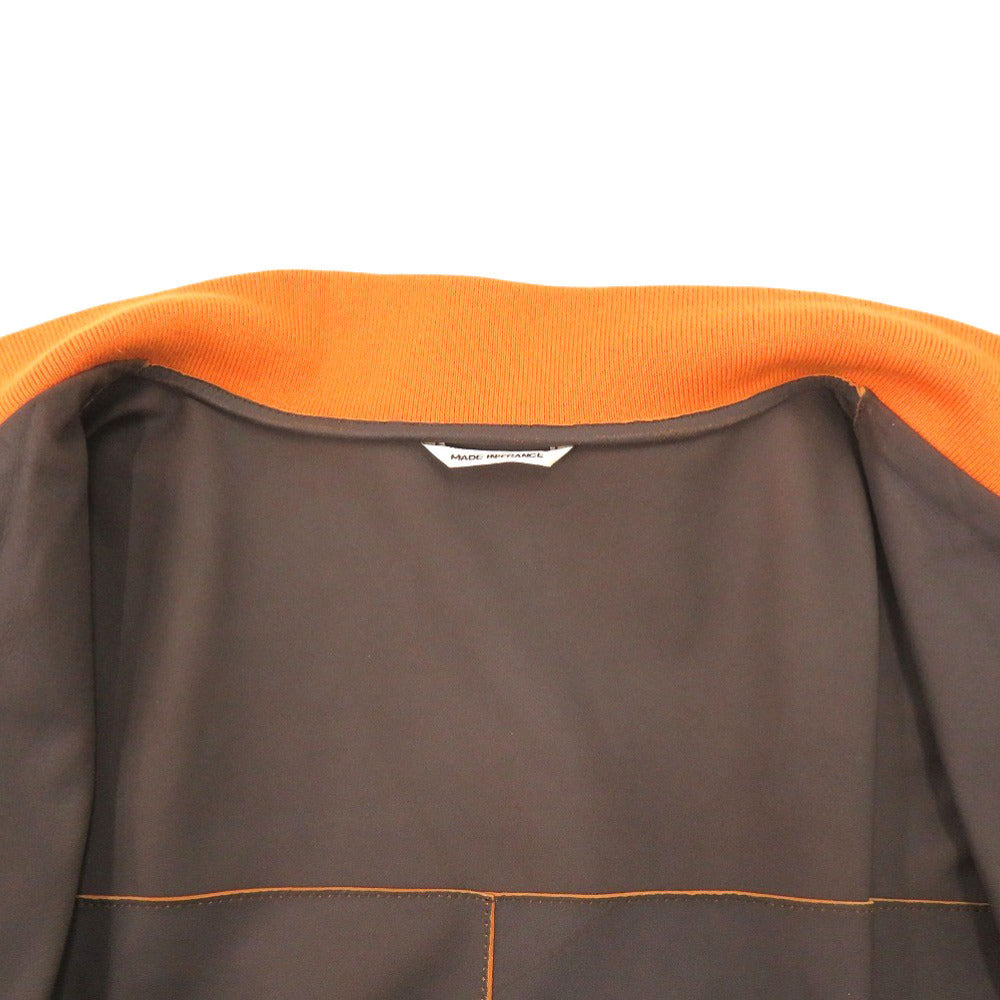 HERMES Blouson Goatskin, Knit: 81% cotton, 16% nylon, 3% polyurethane, Pocket lining: 100% cupra Orange mens 50