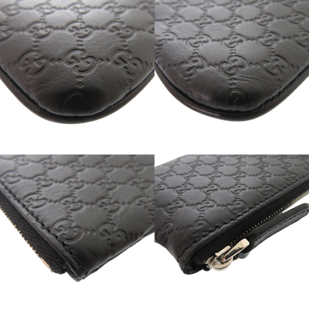 GUCCI Coin case 544476 leather black Micro Guccissima with key ring unisex(Unisex)