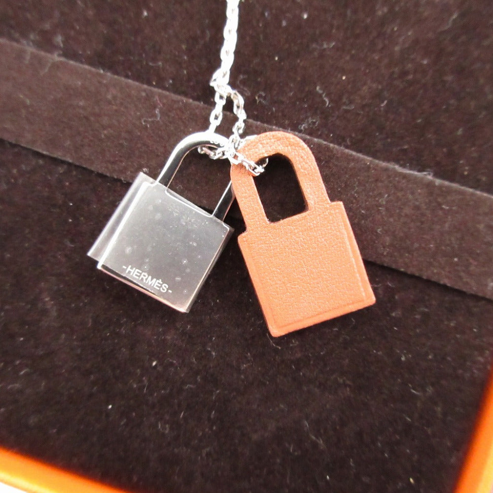 HERMES Necklace Metal , Swift Silver Oakley PendantPM Women