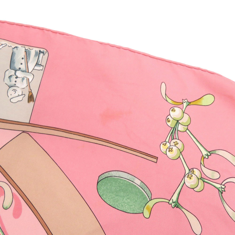 HERMES scarf silk pink Carre90 Neige d' Antan Last year's snow Women