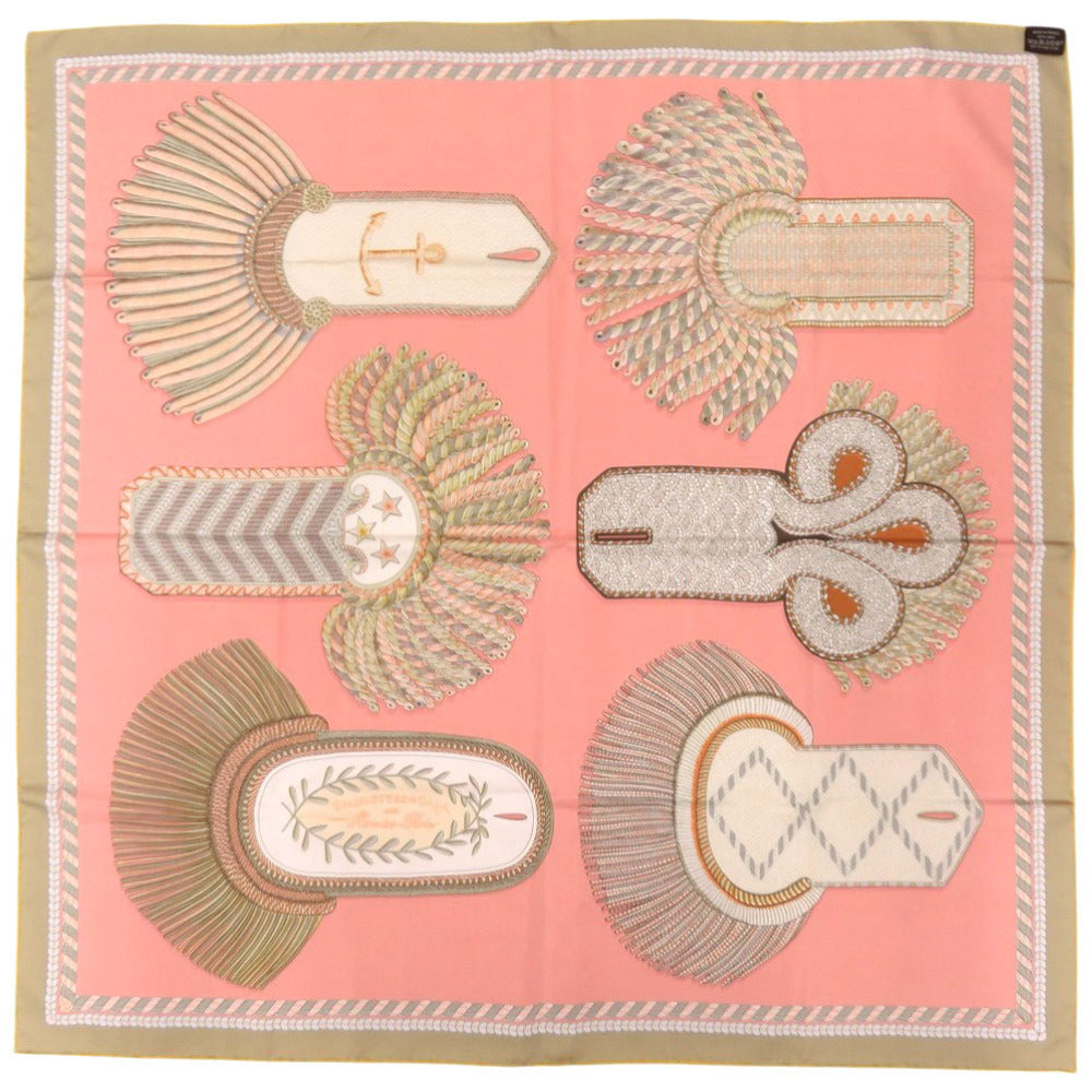 HERMES scarf silk Orange Carre90 Double Face Gala Epaulettes Women