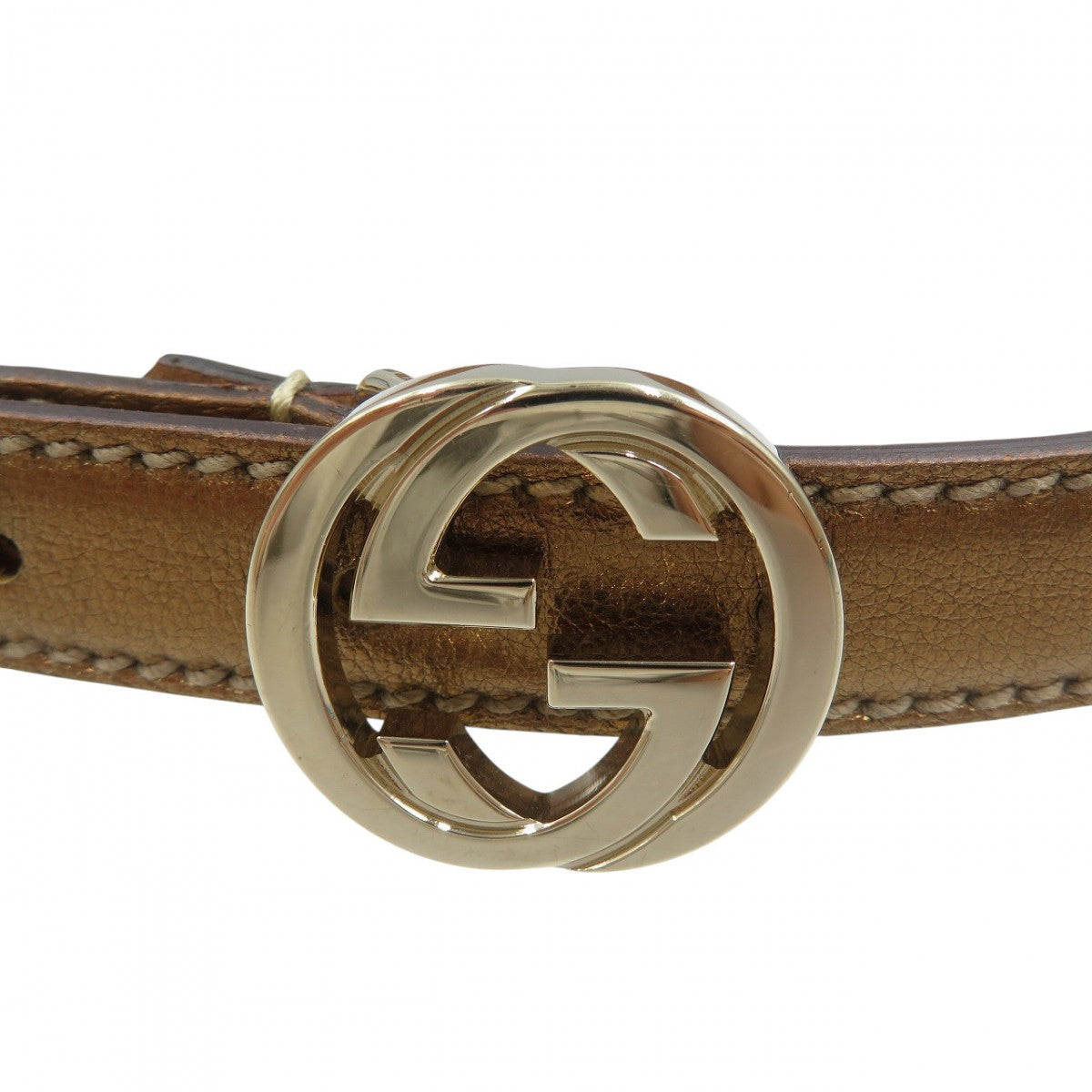 GUCCI belt 15614 leather gold 85ã»34