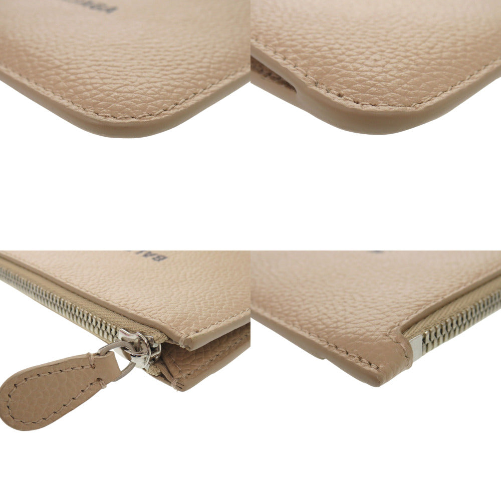 BALENCIAGA Card Case 637130 leather beige