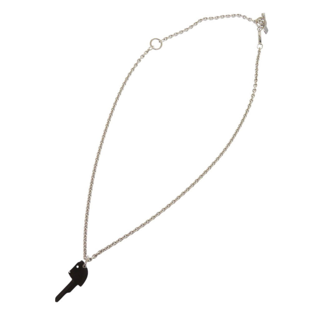 HERMES Necklace Stainless Steel Silver Cle Cheval Women