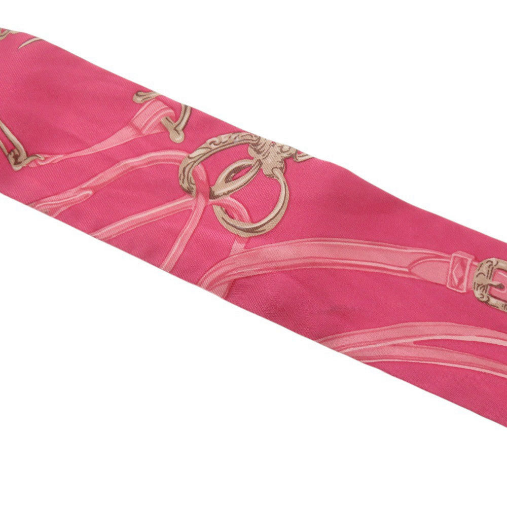 HERMES scarf silk pink Twilly BRIDES de GALA