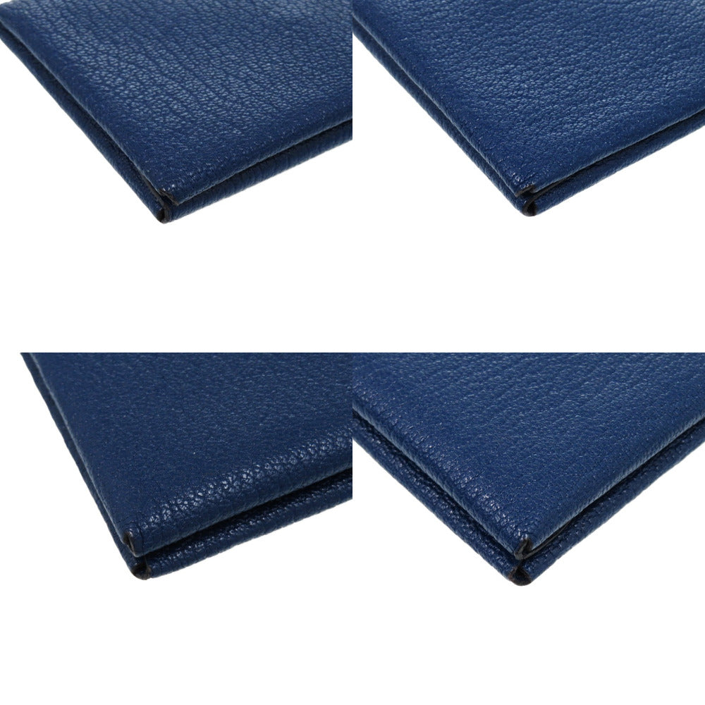 HERMES Card Case Shave deep blue Calvi duo
