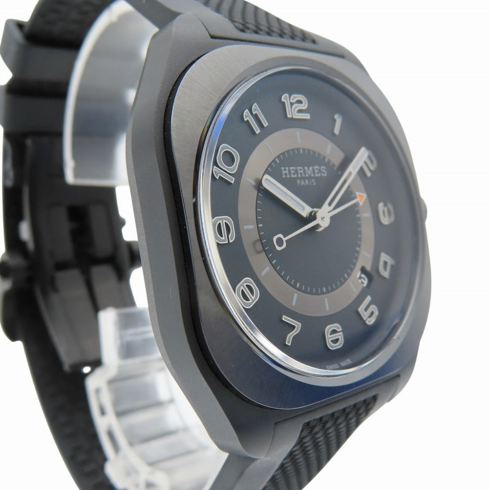 HERMES Watches Mechanical Automatic SP1.742 Titanium, Rubber black H08 black dial