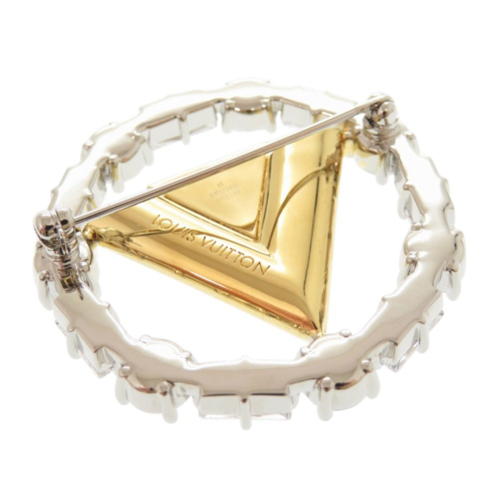 LOUIS VUITTON Brooch M02263 Metal, Rhinestone Silver Brooch V for Louis Vuitton