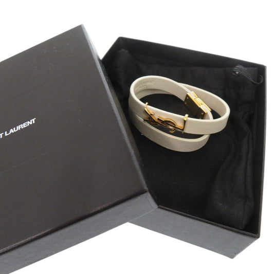 YVES SAINT LAURENT bracelet 646558 leather white Opium Double Loop