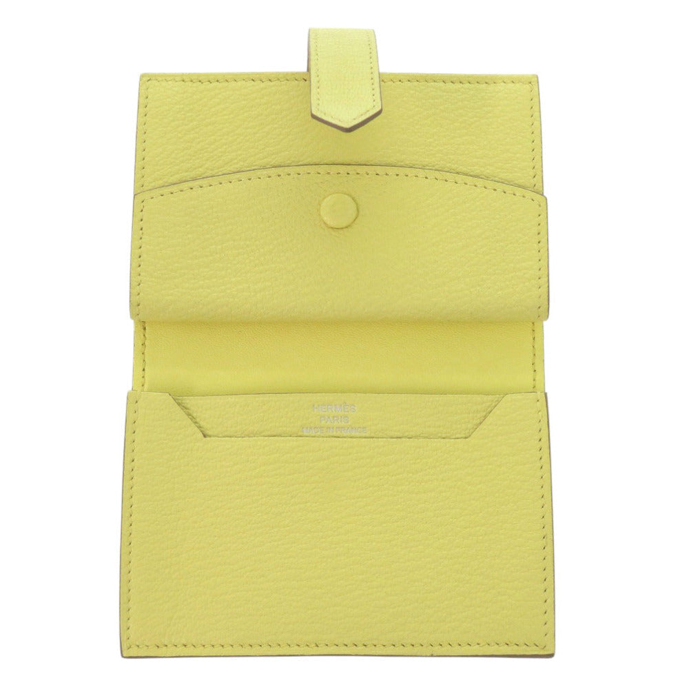 HERMES Card Case Shave lime Bean