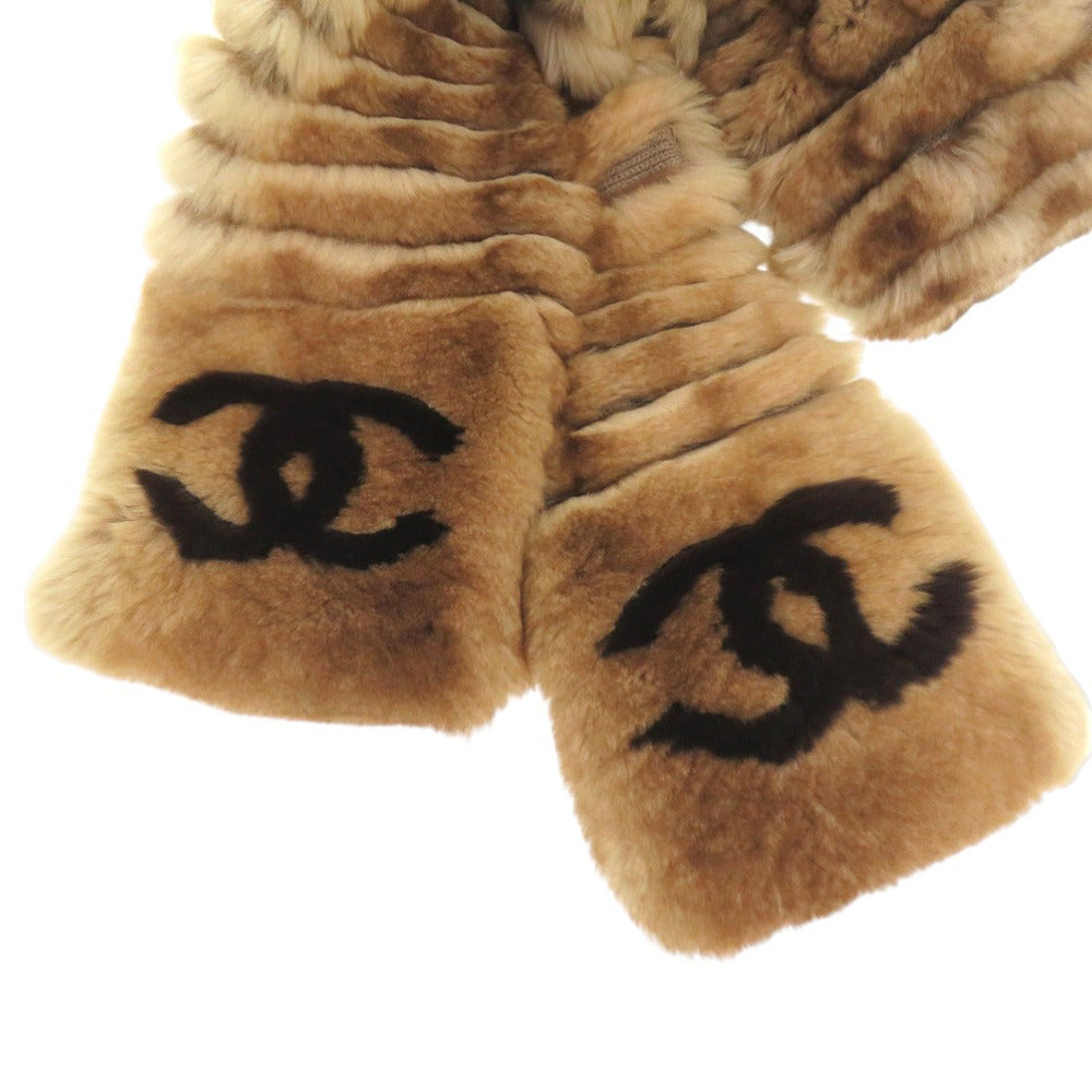 CHANEL Scarf Orirag Brown