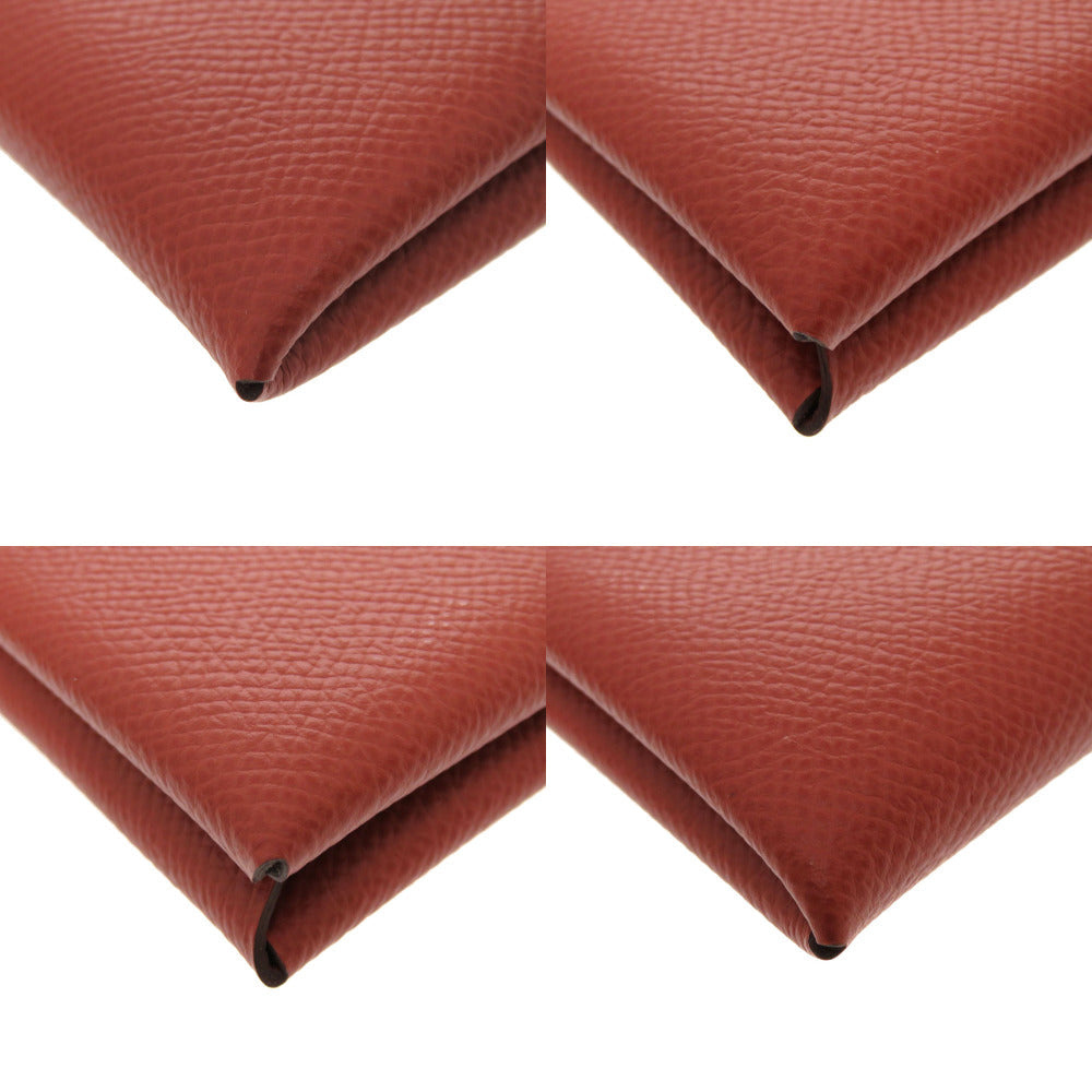 HERMES Card Case Epsom Brick Calvi Women