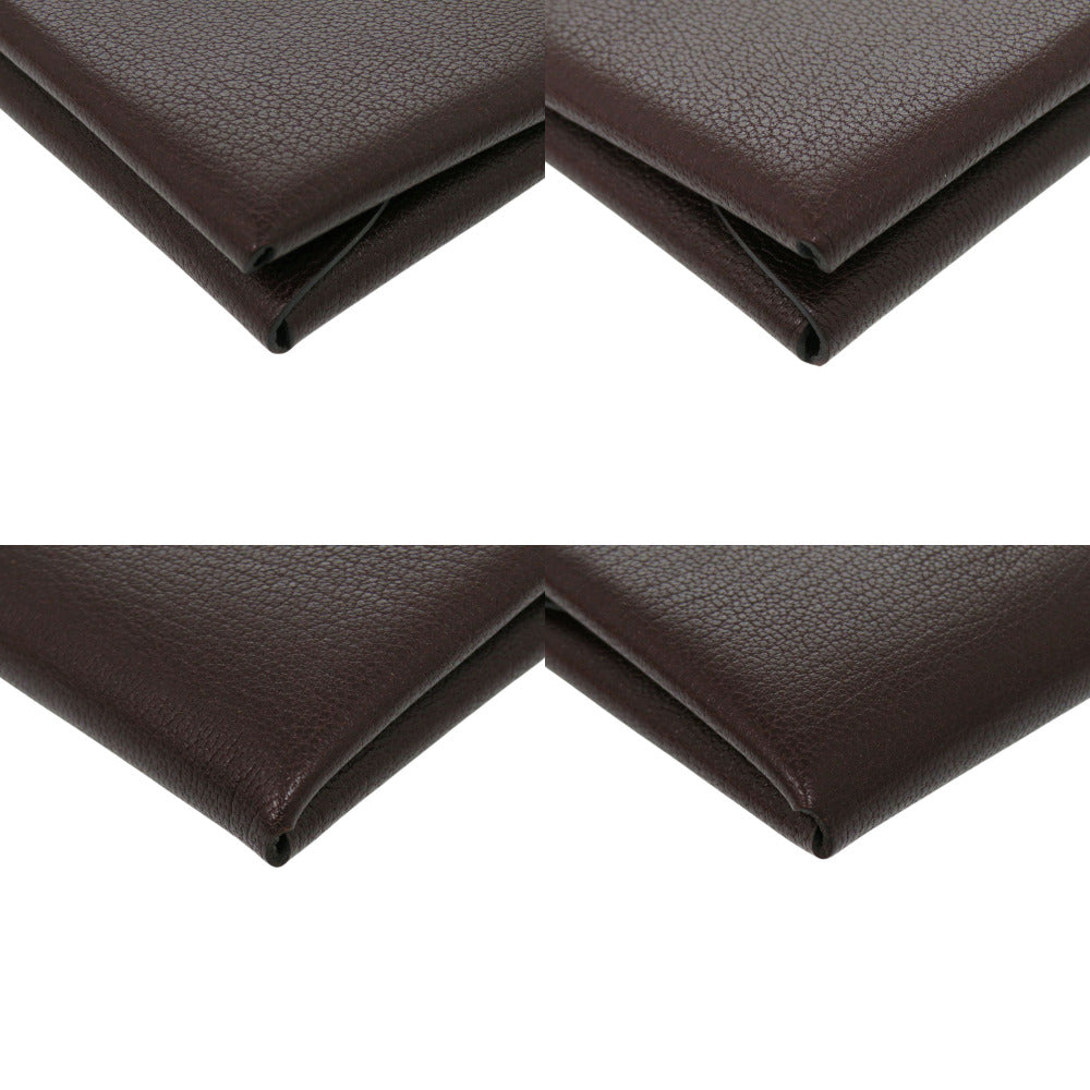 HERMES Coin case Shave Brown Calvi duo Women