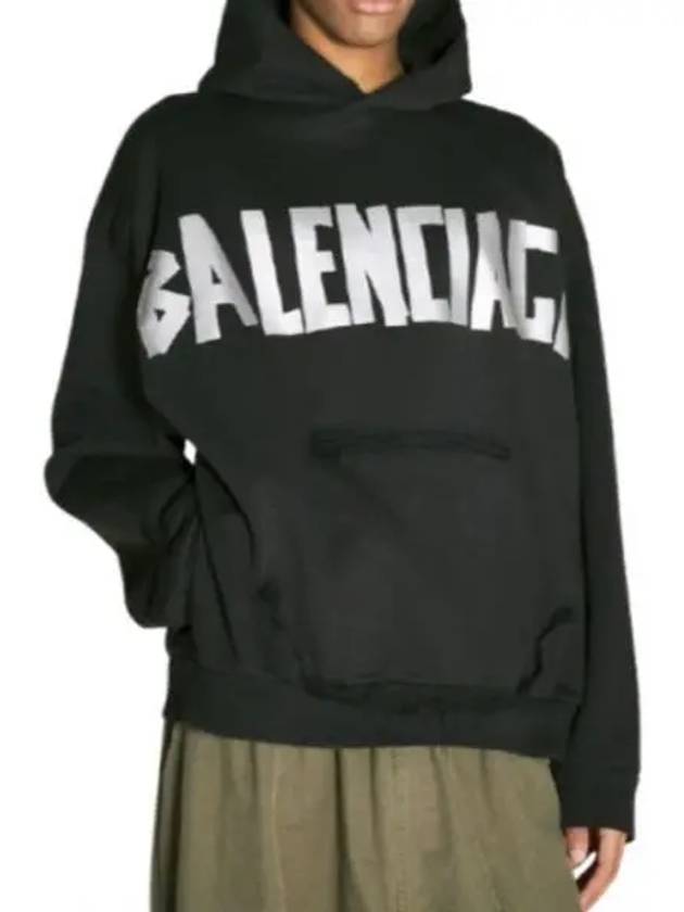 Luxury Balenciaga Trending 2025 Logo Tape Cotton Hoodie Black