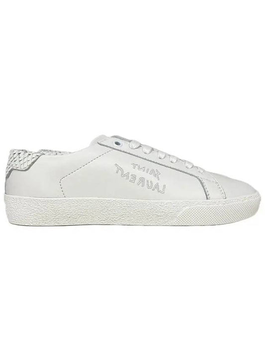 Luxury Saint Laurent Trending 2025 Women's Court Classic Python Low Top Sneakers White