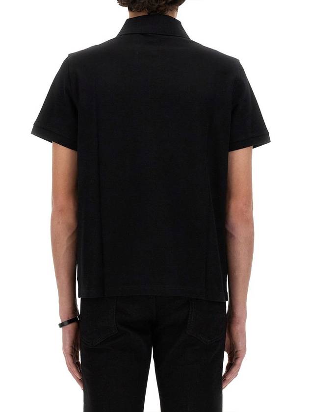 Luxury Saint Laurent Trending 2025 Men's Monogram Cotton Short Sleeve Polo Shirt Black