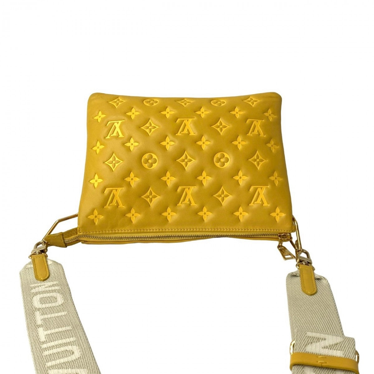 LOUIS VUITTON Shoulder Bag leather yellow Monogram Ann Platt Kussan PM