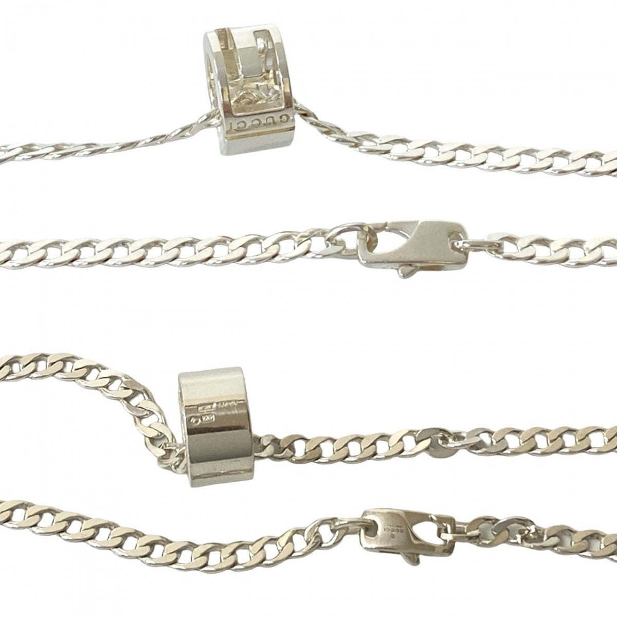 GUCCI Necklace Silver925 Silver Cut Out G Ring Necklace
