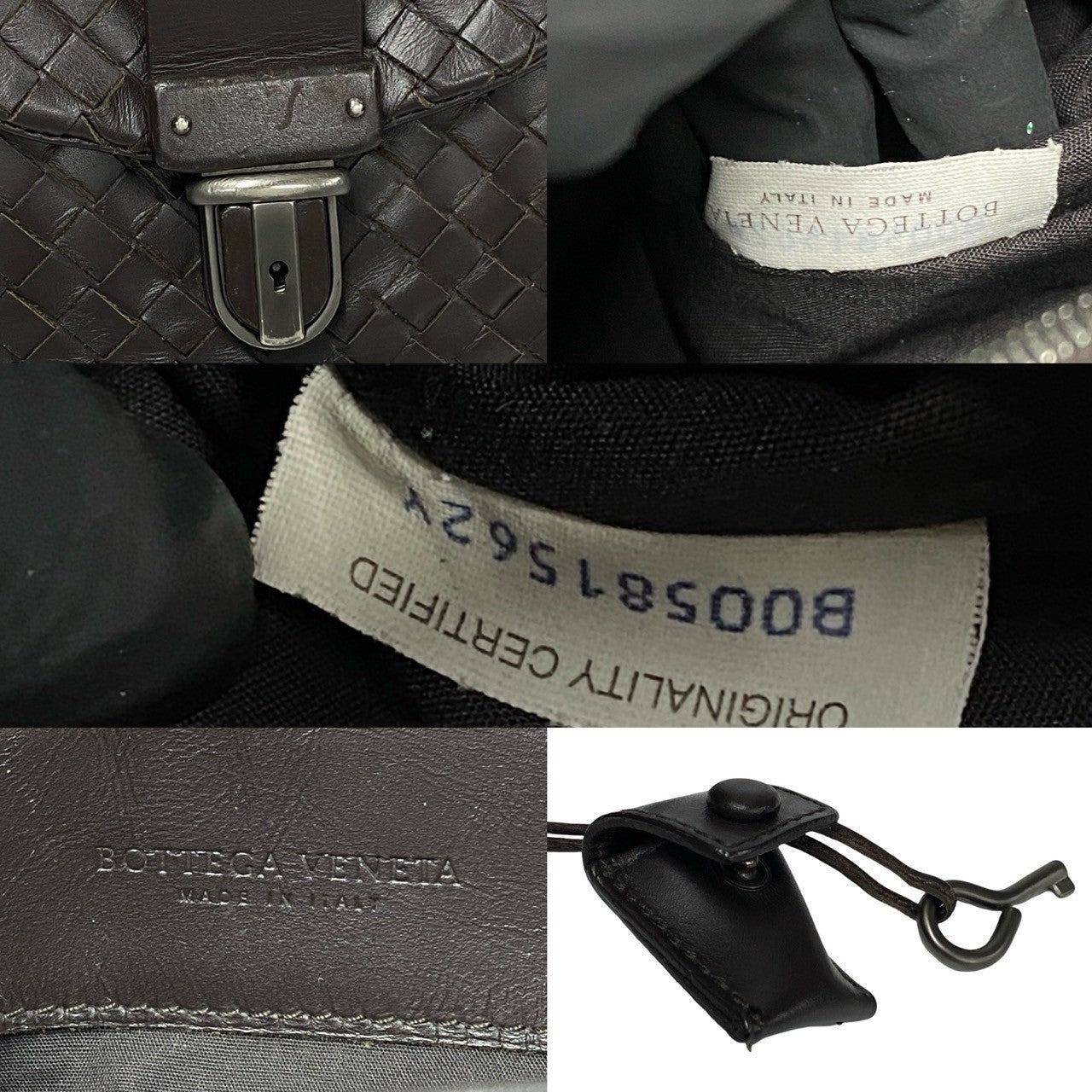 BOTTEGAVENETA Business bag leather Brown INTRECCIATO mens