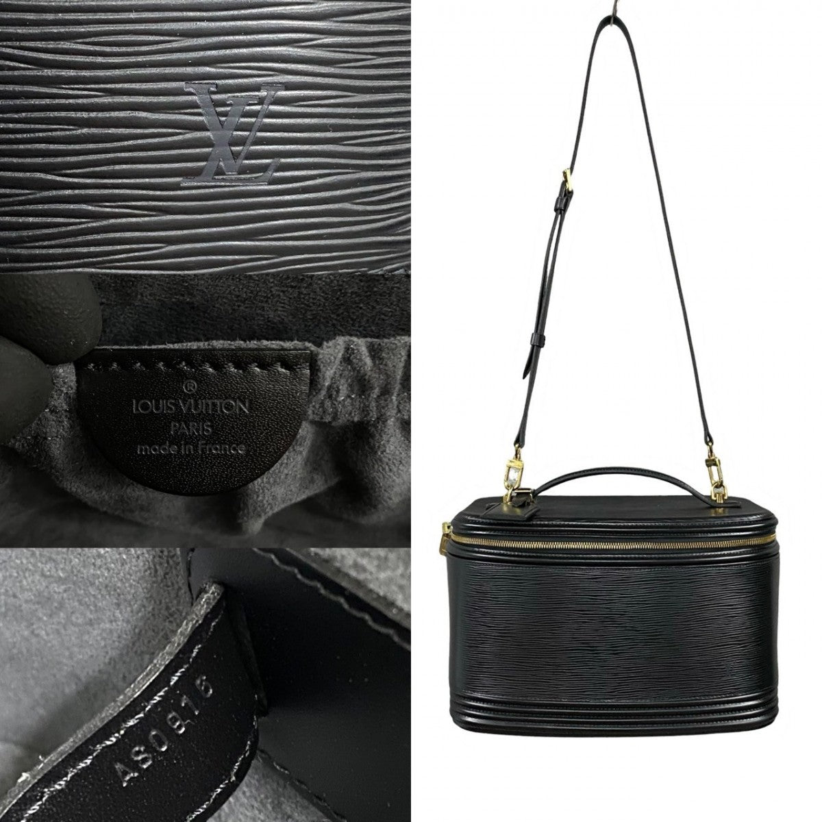 LOUIS VUITTON Handbag M48012 Epi Leather black 2-way handbag Epi Nice vanity Women