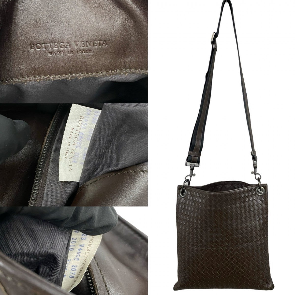 BOTTEGAVENETA Shoulder Bag leather Brown INTRECCIATO mens