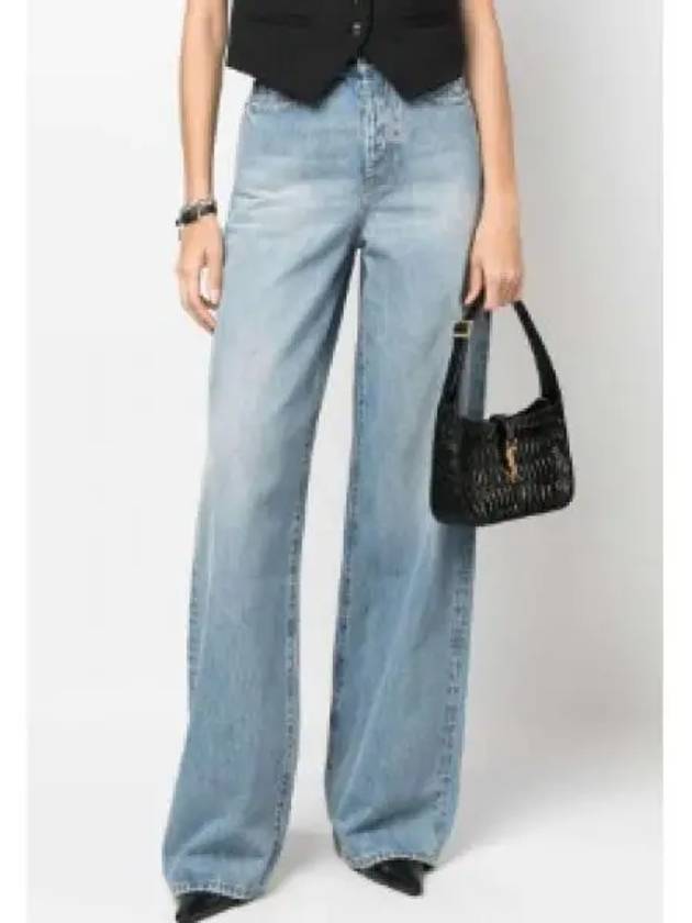 Luxury Saint Laurent Trending 2025 Denim Cotton Bootcut Jeans Blue