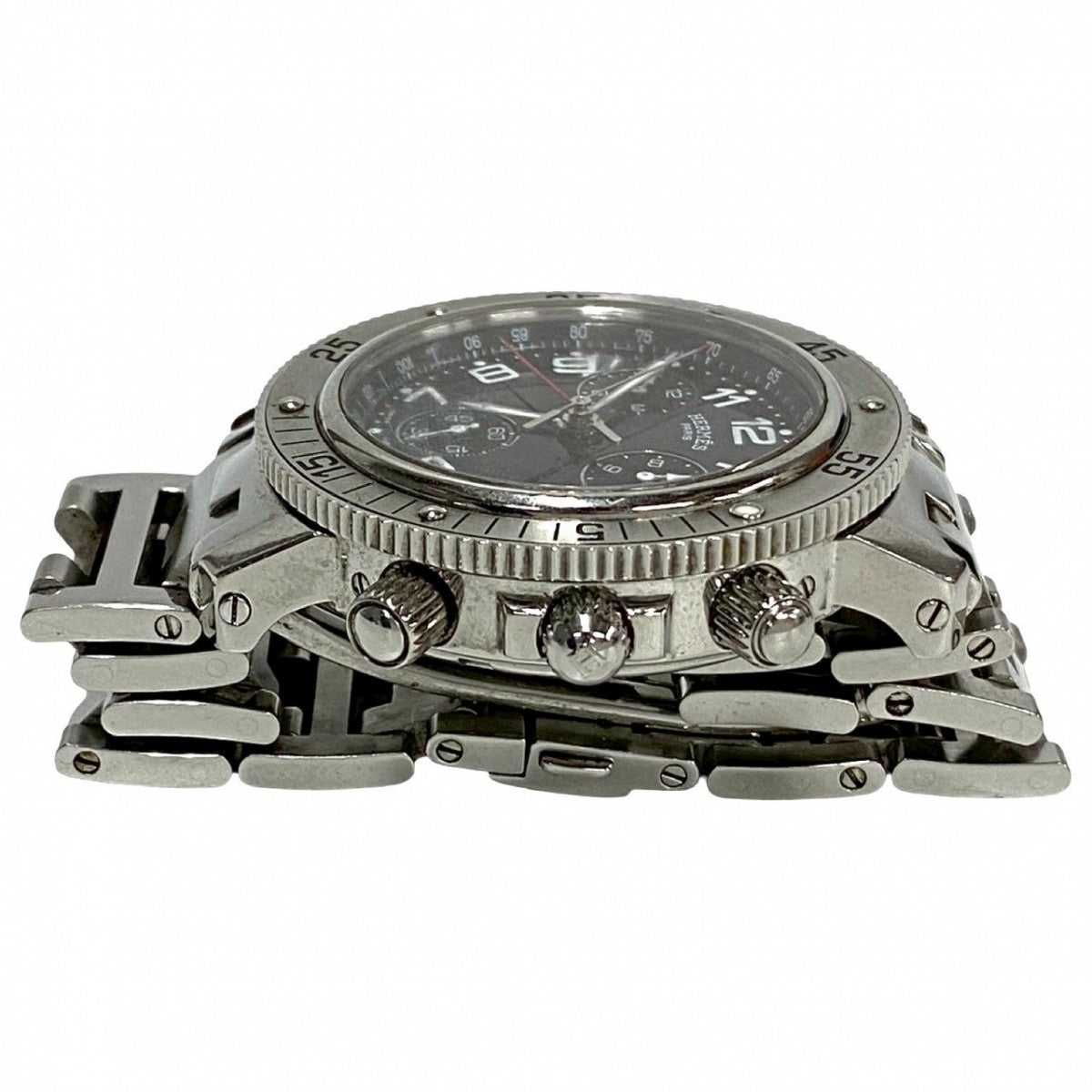 HERMES Watches Stainless steel Silver Clipper Date mens