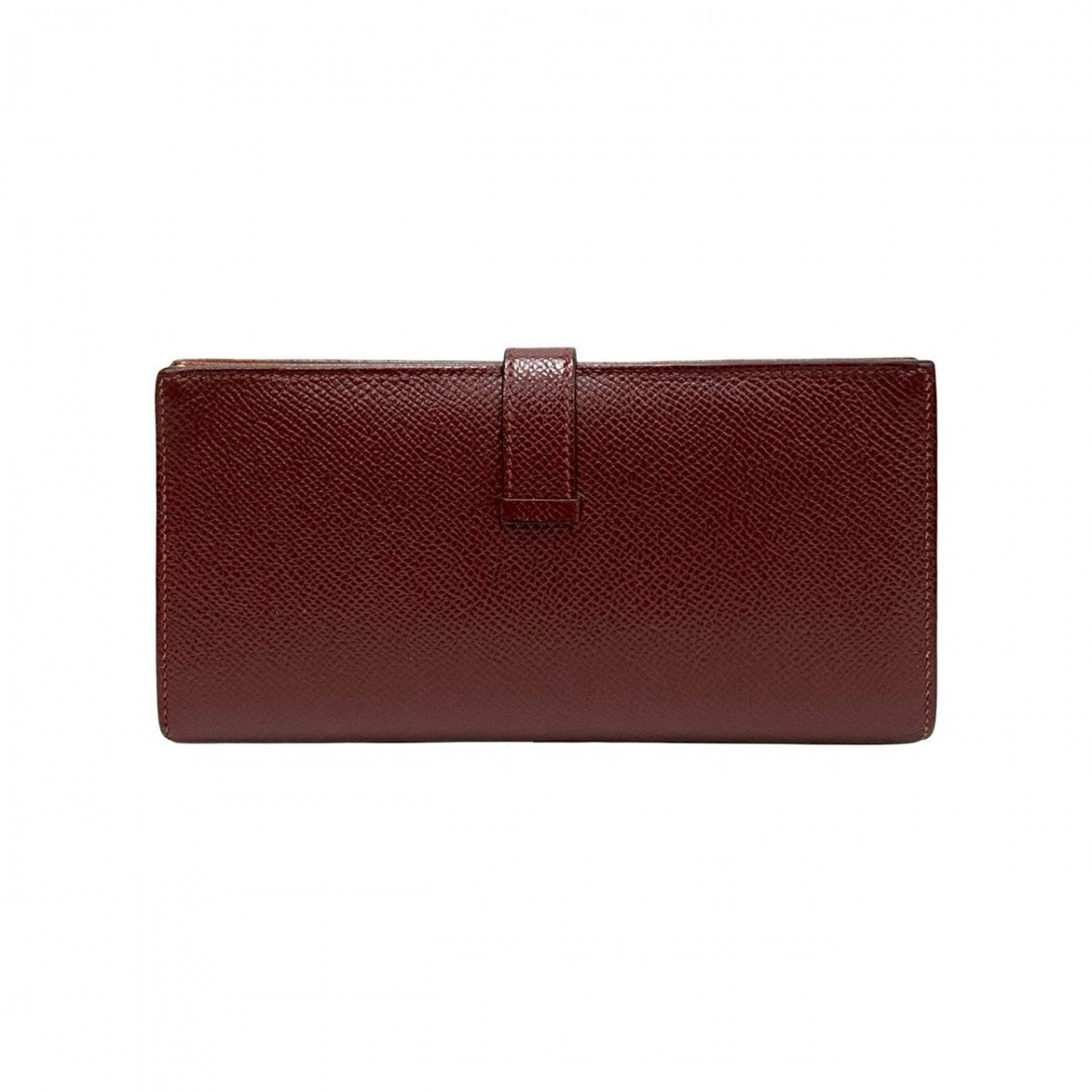 HERMES Long Wallet Purse Epsom wine-red Bane Souffle Women