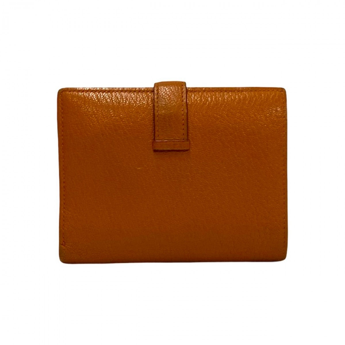 HERMES Bifold Wallet Shave Orange Bean compact Women