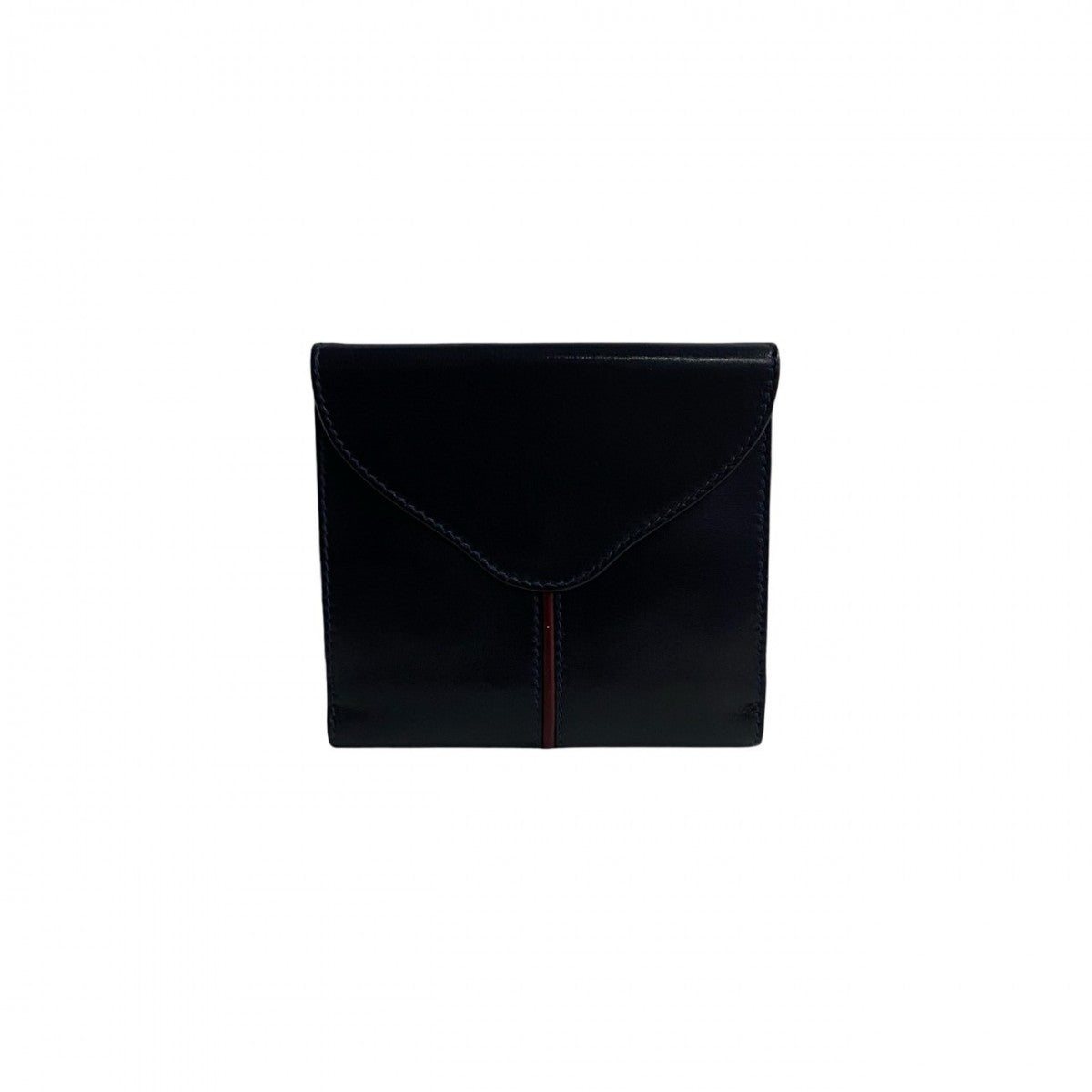 GUCCI Bifold Wallet leather Navy Horsebit Metal Women