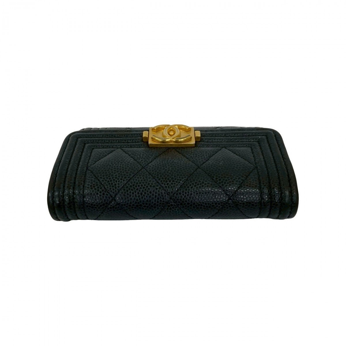 CHANEL Card Case Matt caviar skin black COCO Mark Boy chanel Women