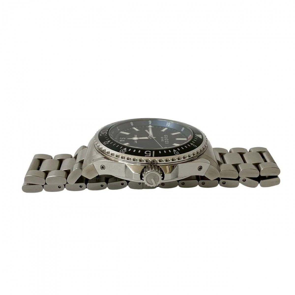GUCCI Watches Stainless steel Silver Dive black dial