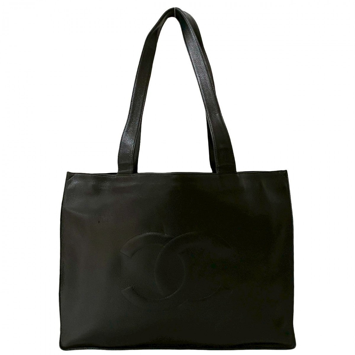 CHANEL Tote Bag Matt caviar skin black