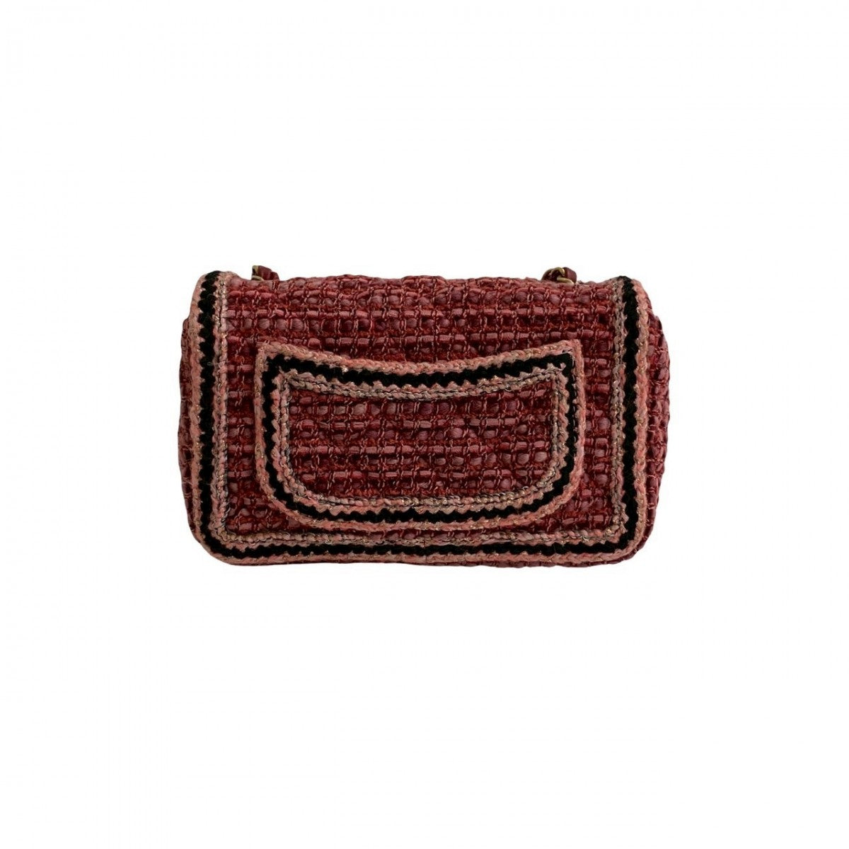 CHANEL Shoulder Bag tweed pink Matrasse tweed