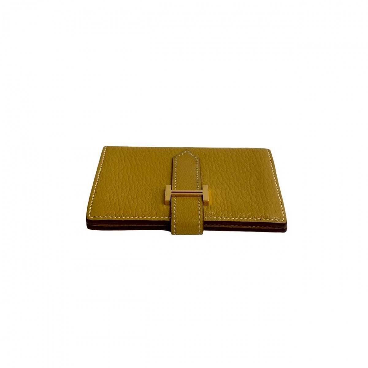 HERMES Card Case Shave yellow Bearn Mini